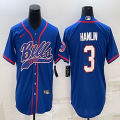 Nike Buffalo Bills #3 Damar Hamlin blue baseball jerseys Joint name-BD