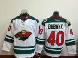 Reebok Minnesota Wild #40 Dubnyk white ice hockey jerseys