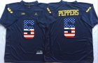 Michigan Wolverines Jabrill Peppers 5 USA Flag College Football Elite Jersey - dark blue