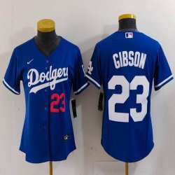 Women Nike Los Angeles Dodgers #23 Kirk Gibson blue majestic baseball jerseys 01