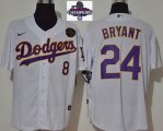 2024 World Series Champions Nike Los Angeles Dodgers Kobe Bryant White majestic baseball Jersey-KB patch