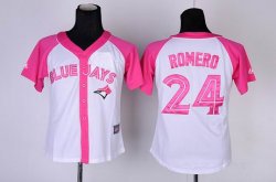 Toronto Blue Jays Ricky Romero 24 white MLB Women Jersey