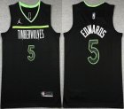 Nike Minnesota Timberwolves #5 Anthony Edwards black basketball jersey-XD