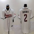 Denver Broncos #2 Patrick Surtain II white baseball jerseys Joint name-BD