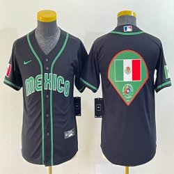 Youth 2023 World Cup Mexico blank black majestic MLB baseball Jerseys-BD 01