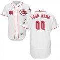 Custom Cincinnati Reds white Flexbase Authentic Collection Jersey