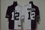 Green Bay Packers #12 Aaron Rodgers white black Split Nike Color Rush Limited Jersey