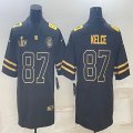 2023 super bowl Nike Kansas City Chiefs Travis Kelce #87 black gold Color Rush Limited Jerseys 01