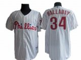 Philadephia Phillis 34# Halladay Pinstripe MLB jersey