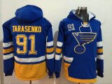 St. Louis Blues #91 Vladimir Tarasenko blue yellow NHL hooded sweatshirt