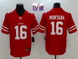 Nike San Francisco 49ers #16 Joe Montana red color Rush Limited Jersey