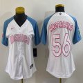 Women 2023 World Cup Mexico #56 Randy Arozarena white skyblue majestic baseball jerseys 11