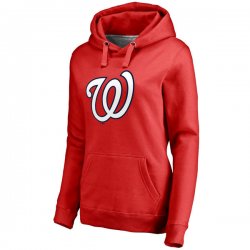 Washington Nationals Women\'s Team Color Primary Logo Pullover Hoodie - Red