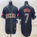 2023 World Cup Mexico #7 Julio Urias black majestic baseball jerseys 02