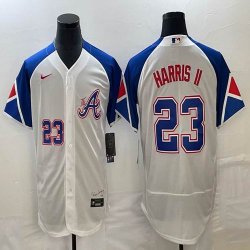 Nike Anaheim Angels #23 Michael Harris II white blue Flexbase Authentic Collection Jersey-BD 02