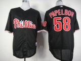 Philadelphia Phillies #58 Jonathan Papelbon Black MLB Jerseys-sg