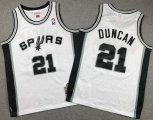 Youth San Antonio Spurs Tim Duncan #21 white nba basketball jersey-XD