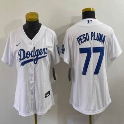 Youth Nike Los Angeles Dodgers #77 Peso Pluma white majestic baseball jerseys