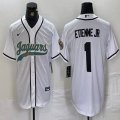 Jacksonville Jaguars #1 Etienne Jr white baseball jerseys Joint name-BD