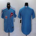 Nike Philadelphia Phillies blank skyblue throwback majestic baseball jersey 04