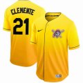 Nike Pittsburgh Pirates #21 Roberto Clemente yellow drift baseball jerseys