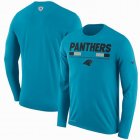 Men's Carolina Panthers Nike Blue Sideline Legend Staff Performance Long Sleeve T-Shirt