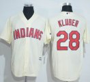 Cleveland Indians #28 Corey Kluber beige baseball jersey