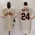 Nike San Francisco Giants 24# Willie Mays beige baseball Jerseys-BD