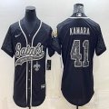 Nike New Orleans Saints #41 Alvin Kamara black Color Rush Limited Jersey Reflective version 01