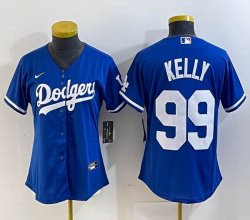 Women Los Angeles Dodgers #99 Kelly Nike blue majestic baseball Jersey-BD