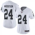 Custom Women Oakland Raiders #24 Charles Woodson Nike white Color Rush Limited Jersey