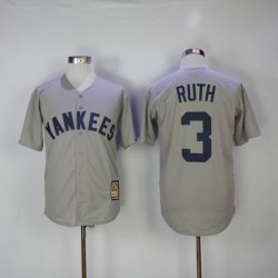 New York Yankees #3 Babe Ruth Grey new stitched MLB baseball Jerseys