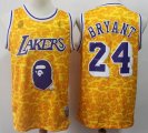 Kobe Bryant #24 Mitchell & Ness Brand New Los Angeles Lakers Yellow NBA Jerseys-S8