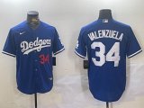 Nike Los Angeles Dodgers #34 Fernando Valenzuela blue majestic baseball jerseys