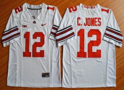 2015 Ohio State Buckeyes Cardale Jones 12 NCAA Football Jersey - White