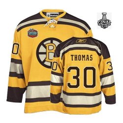 2013 NHL Stanley Cup Boston Bruins 30 THOMAS yellow jerseys