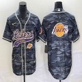 Nike Los Angeless Lakers blank gray camo baseball jerseys Joint name-BD 07