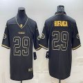 Nike San Francisco 49ers #29 Talanoa Hufanga black gold throwback Color Rush Limited Jersey