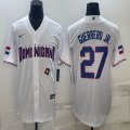 2023 World Cup Dominican Republic's #27 Vlad Guerrero Jr. white majestic baseball jerseys 07