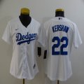 Women Nike Angeles Dodgers #22 Clayton Kershaw white majestic baseball jersey