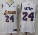 Nike Los Angeles Lakers #24 Kobe Bryant white basketball jersey(1)