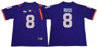 Clemson Tigers #8 Justyn Ross purple College Football Color Rush Limited Jersey-HJ