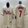 Nike Philadelphia Phillies #7 Trea Turner beige majestic baseball jersey