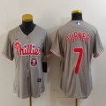 Youth Nike Philadelphia Phillies #7 Trea Turner gray baseball jerseys