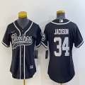 Youth Nike Oakland Raiders #34 Bo Jackson black baseball jerseys Joint name-BD