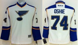 reebok St Louis Blues 74# T.J Oshie youth white nhl hockey Jersey