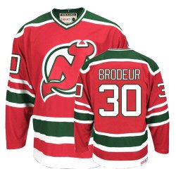 NHL New Jersey Devils #30 BRODEUR Red Green Jersey