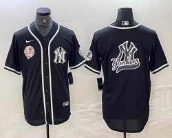 Nike New York Yankees blank black majestic baseball Jersey Joint name big logo 05