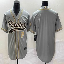 Nike Pittsburgh Pirates blank gray majestic baseball jerseys Joint name-BD 02