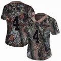 Women Oakland Raiders #4 Derek Carr nike Camo Color Rush Limited Jersey